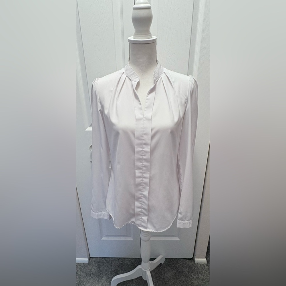 Grace Karin White Button-Front Women's Blouse